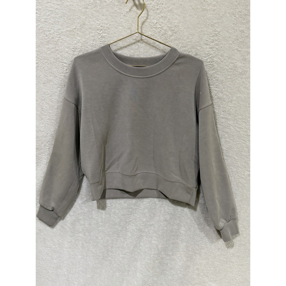 Luluemon Softstreme Perfectly Oversized Cropped Crew Size 4 Riverstone *Flaw